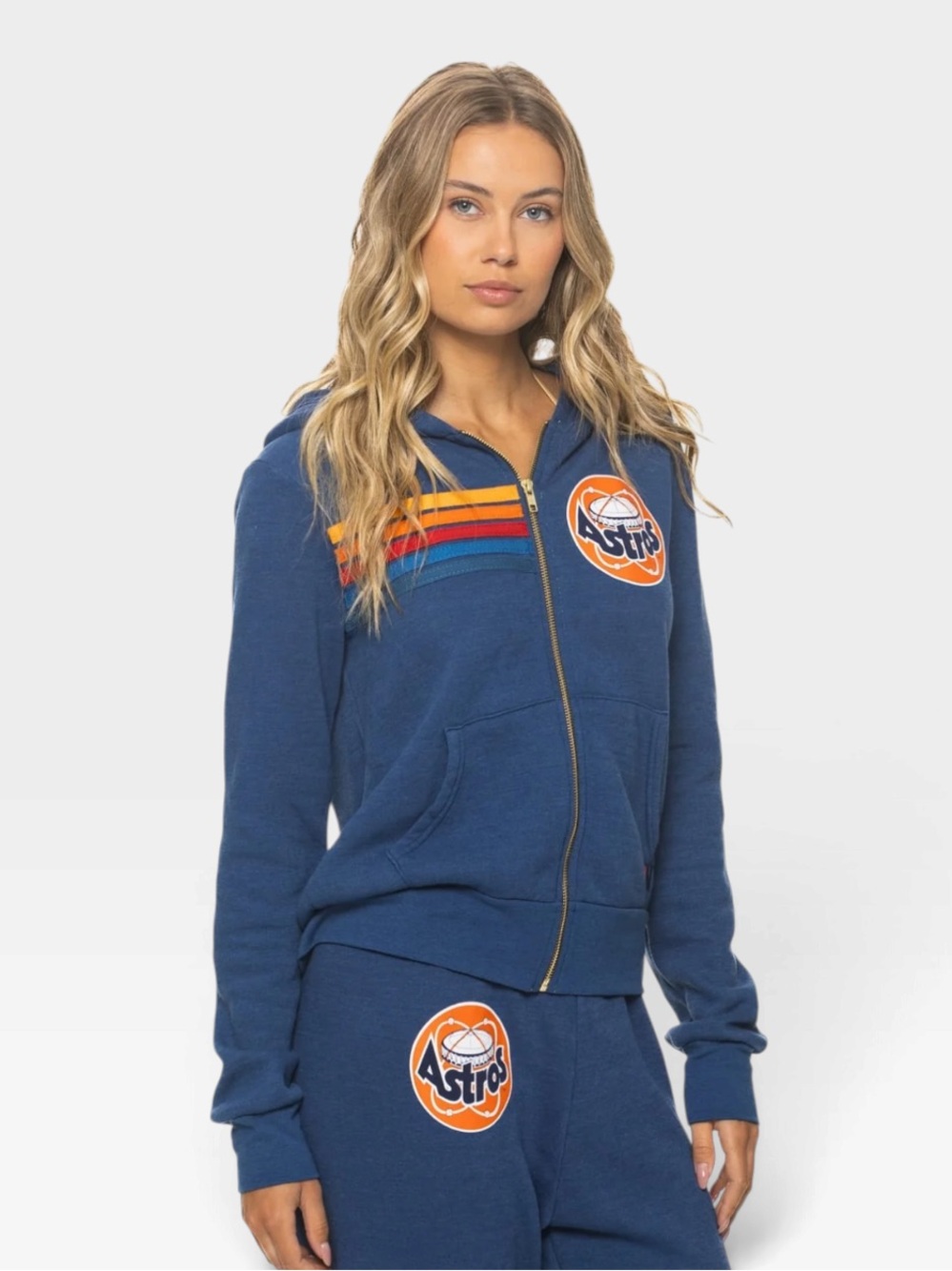 Aviator Nation x MLB Houston Astros 2026 Zip Hoodie Royal Medium Unisex HDAST26 - Picture 6 of 15